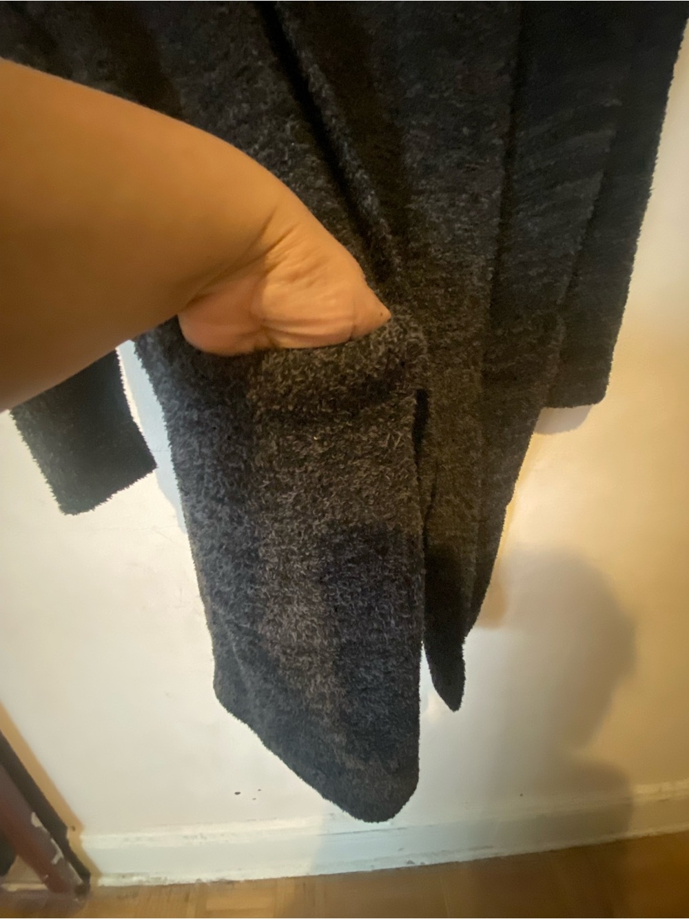 Barefoot Dreams Charcoal Hooded Open-Front Cardigan - Picture 3 of 4